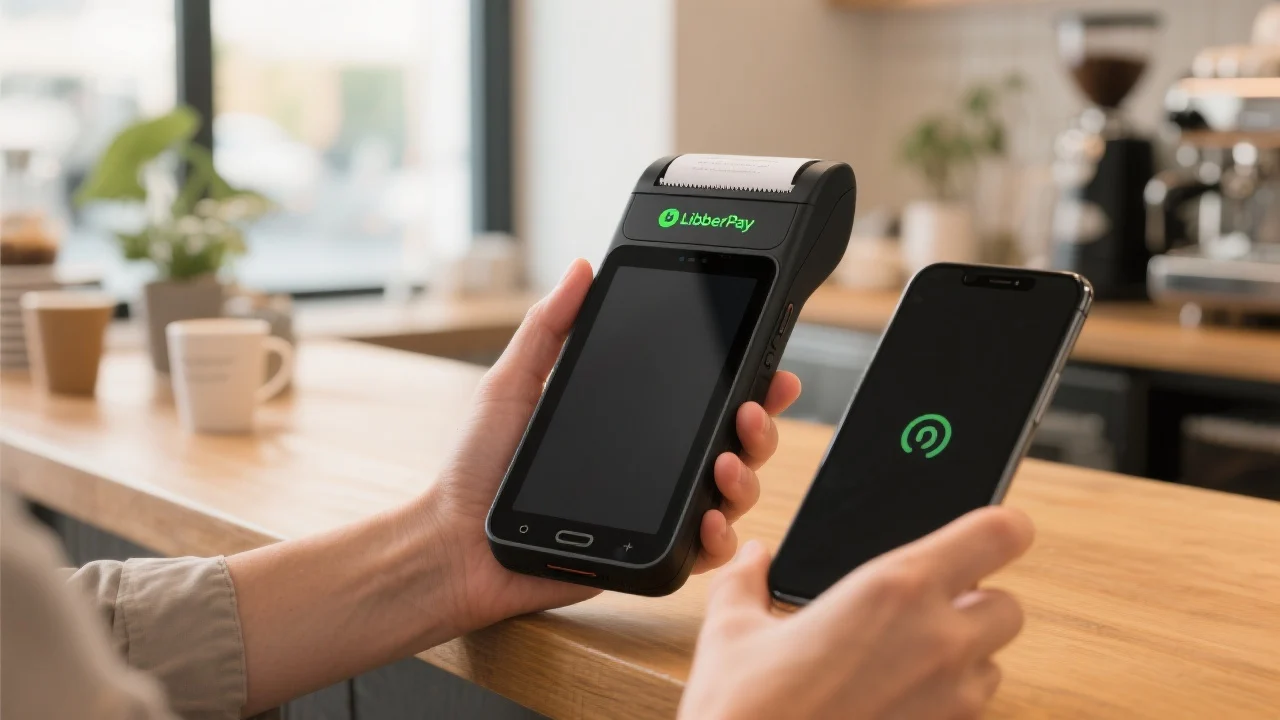 Pessoa usando celular para pagamento